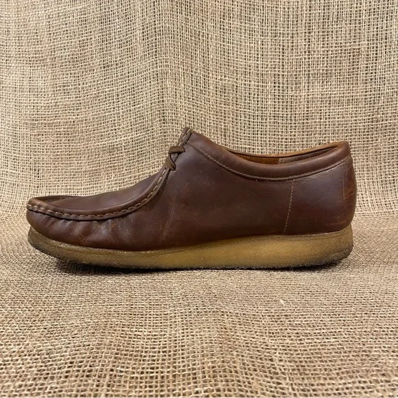 Clarks Wallabies  Originals Brown Leather  Beeswax Chukka Shoes Size 13 M - Picture 5 of 10